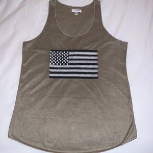 Americana faux suede tank top